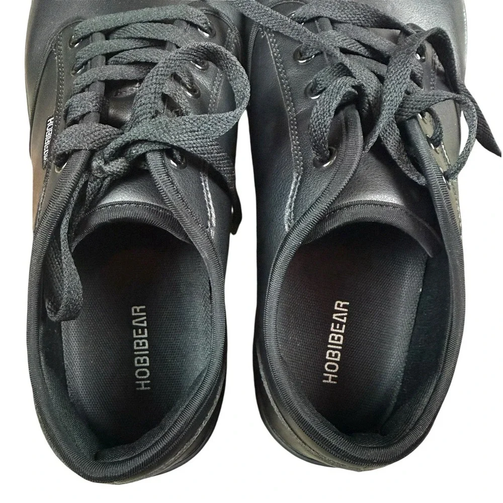 HOBIBEAR Barefoot Shoes Mens 45 11 Black Minimalist Wide Toe Box Lace Up
